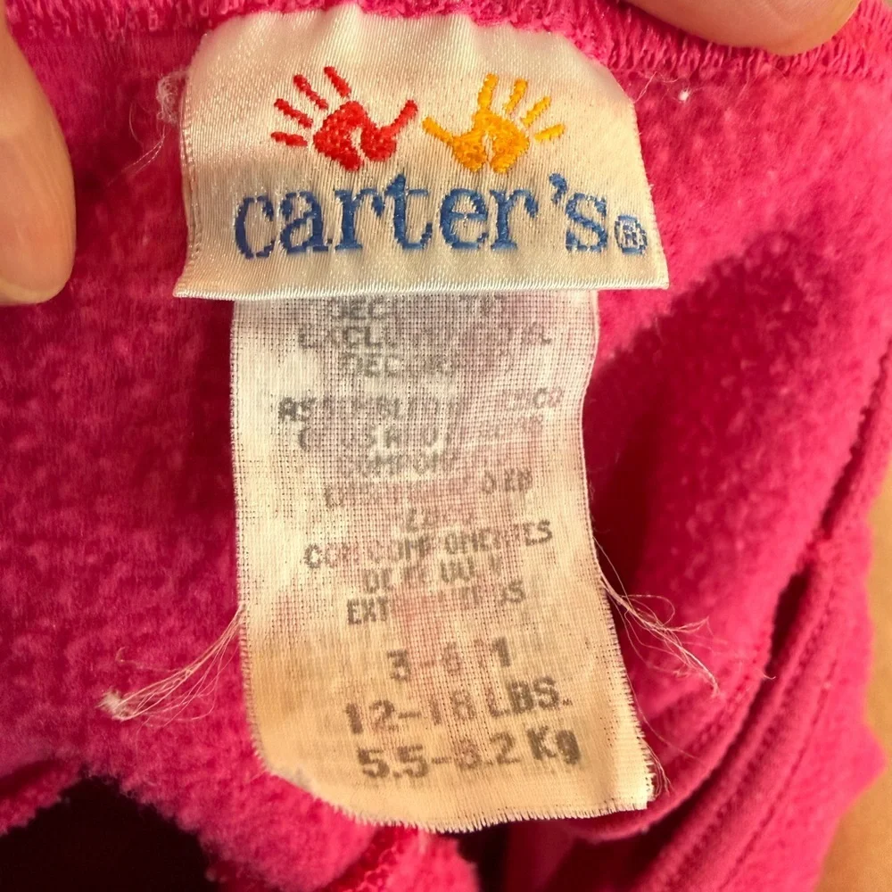 Carter's Pink vintage Baby Girls romper with snaps EUC Size 3-6 months